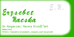 erzsebet macska business card